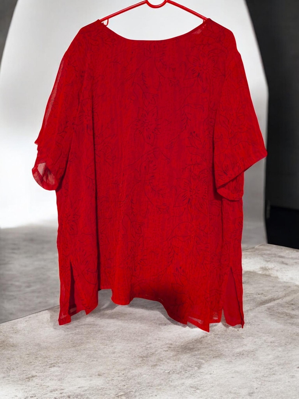 Nouveau Monde Plus Red 2-Piece Skirt Set - 100% Polyester Co-ord